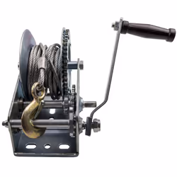 Heavy Duty 3500Lbs 2 Gear Hand Trailer Cable Winch Trailer Auto Marine