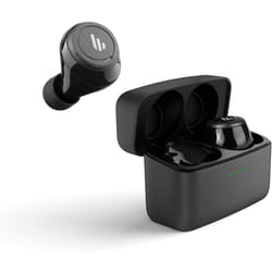 Edifier TWS5 True Wireless Earbuds - Up to 32 Hour Battery Life with Mic and Charging Case, Bluetooth v5.0 aptX, IPX5 Splash & Sweatproof - Black