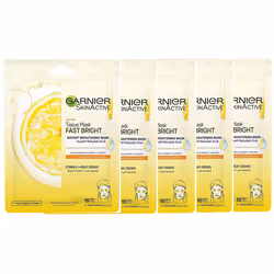5 X Garnier Skin Active Instant Brightening Face Tissue Mask with Vitamin C 28g
