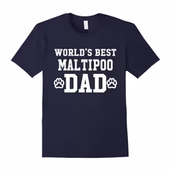 World's Best Maltipoo Dad Dog Lover Pawprint T-Shirt-Father's Day - S