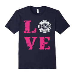 Firefighter shirt â Thin red line : LOVE FIREFIGHTER shirt-Father's Day - M