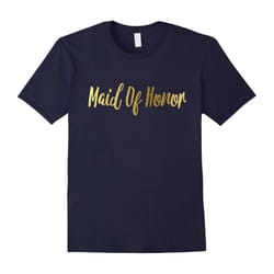 Maid Of Honor Shirt Gold Foil Wedding Bride Groom MOH-Father's Day - XXXL