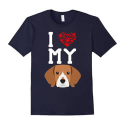 I Love My Dog Beagle Animal Lover Best Friend T-Shirt-Father's Day - XXL