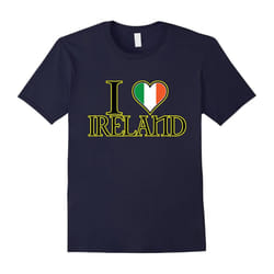 I Love Ireland, St. Patrick's Day, Irish Flag, Heart T-Shirt-Father's Day - L