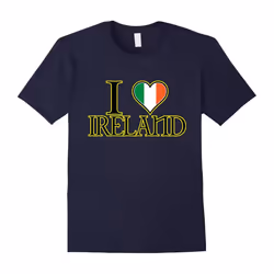 I Love Ireland, St. Patrick's Day, Irish Flag, Heart T-Shirt-Father's Day - XXXL