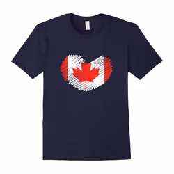 I Love Canada Heart Flag T-Shirt-Father's Day - L