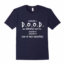 Mens Dad Gifts From Daughter Shirt â 2 Daughters DOOD Tee-Father's Day - M