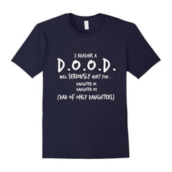 Mens Dad Gifts From Daughter Shirt â 2 Daughters DOOD Tee-Father's Day - XXXL