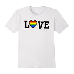 Pride March Love LGBTQ Black Font Rainbow Heart Shirt-Father's Day - S