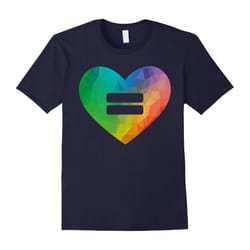 LGBT Love is Love Equality Shirt â Rainbow Heart Equal Sign-Father's Day - S