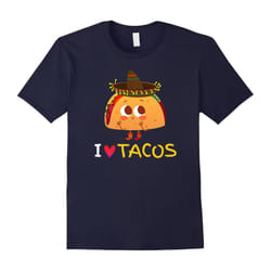 I Love Tacos T-Shirt. Mexixan Tacos & Mexican Hat Graphic-Father's Day - L