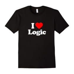 Men's I Love Heart Logic Funny T-Shirt-Father's Day - M