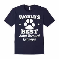 Men's World's Best Saint Bernard Grandpa Dog Lover T-Shirt-Father's Day - M