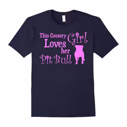Pink Country Girl Pitbull T-Shirt (loves pitbull tee shirt)-Father's Day - XL