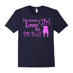 Pink Country Girl Pitbull T-Shirt (loves pitbull tee shirt)-Father's Day - XL