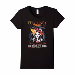 Womens February Woman The Soul Of A Mermaid Shirt-Birthday Gifts.-Father's Day - XXL