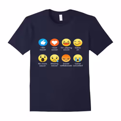 I Love Soccer Emoticon (Emoji) T-Shirt-Father's Day - XL