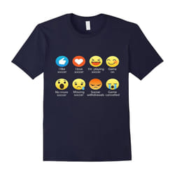 I Love Soccer Emoticon (Emoji) T-Shirt-Father's Day - XXXL