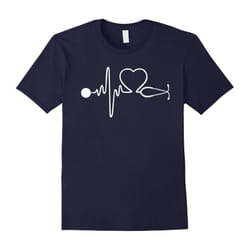 Nurse heartbeat t shirt â best gifts for nurse, RN-Father's Day - L