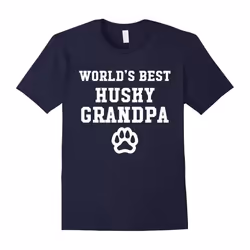 World's Best Husky Grandpa Dog Lover Pawprint T-Shirt-Father's Day - XL