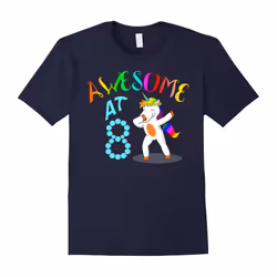 Funny Dabbing Unicorn 8th Year Old Birthday Gifts Tee Shirts-Father's Day - XL