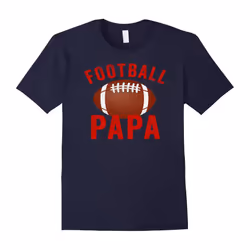 Mens Vintage Football Papa T Shirt for Football Papas-Father's Day - L