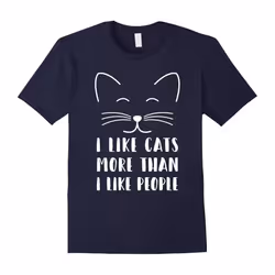 I Like Cats More Than I Like People Funny Love Pets Tee-Father's Day - L