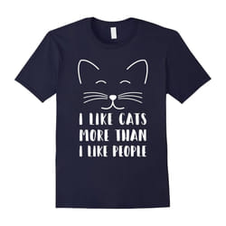 I Like Cats More Than I Like People Funny Love Pets Tee-Father's Day - XL