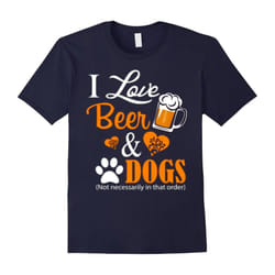 I LOVE BEER AND DOG FUNNY T SHIRT-Father's Day - M