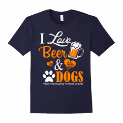 I LOVE BEER AND DOG FUNNY T SHIRT-Father's Day - L