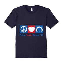 Peace â Love â Bernie Sanders 2016 Funny President T Shirt-Father's Day - M