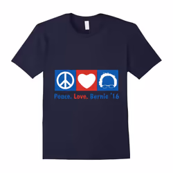 Peace â Love â Bernie Sanders 2016 Funny President T Shirt-Father's Day - XXL