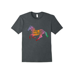 Just A Girl Who Loves Horses T-shirt Riding Tee Equestrian-Father's Day - XXL
