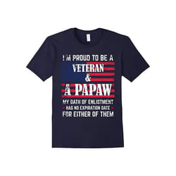 Men's I'm Proud To Be A Veteran And A Papaw T-shirt-Father's Day - S