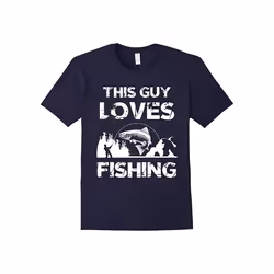 This Guy Loves Fishing Funny Fisherman Tshirt Fishers Gift Tee Fishing T-Shirt-Father's Day - S
