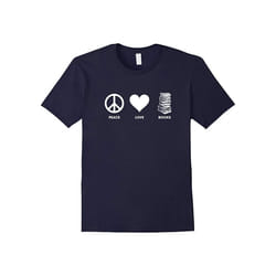 Peace Love Books T-shirt for Readers â Book Lovers Gift-Father's Day - L