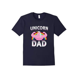 Unicorn Dad T Shirt With Rainbow-Father's Day - S