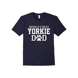 World's Best Yorkie Dad Dog Lover Pawprint T-Shirt-Father's Day - L
