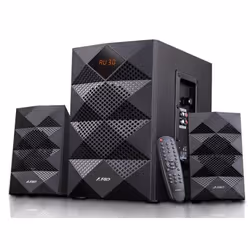 F&D A180X, 2.1 channels, 42 W, Universal, Black, MDF, FM