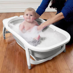Karibu Baby Bath Travel Folding Bath Infant to Toddler Bathtub - Grey