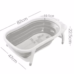 Karibu Baby Bath Travel Folding Bath Infant to Toddler Bathtub - Grey