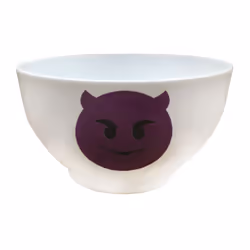 Bergner Emoticon Stoneware Soup/Cereal Bowls (Devil, White)