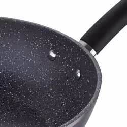 Home Edition Forged Aluminium Non-Stick Wok with Glass Lid 28cm Black