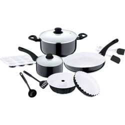 Set of 12 Full Kitchen Black Non Stick Induction Frying Pan Muffin Tin