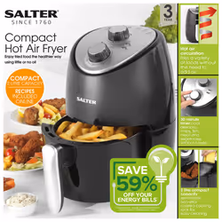 Salter 2L Air Fryer Non-Stick  Low Fat Cooking Oil Free Non Stick