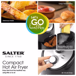 Salter 2L Air Fryer Non-Stick  Low Fat Cooking Oil Free Non Stick