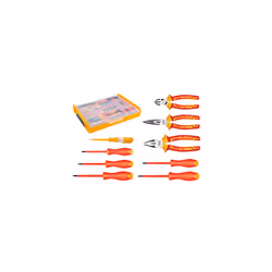 9Pcs 1000V VDE Insulated Hand Tools Set with 5Pcs Insulated Screwdriver and 3Pcs Insulated Plier Set 1Pcs Test Pencil HKTV01H ...
