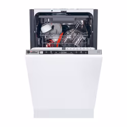 Hoover HI1C5SB1FS-80, Fully built-in, Slimline (45 cm), Silver, Silver, Touch, LED