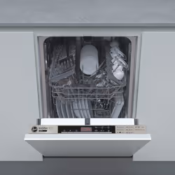 Hoover HDIH 2T1047-80, Fully built-in, Slimline (45 cm), Silver, Touch, 2 basket(s), Foldable