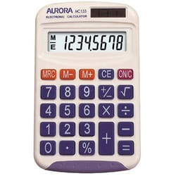 Aurora HC133 calculator Pocket Basic White